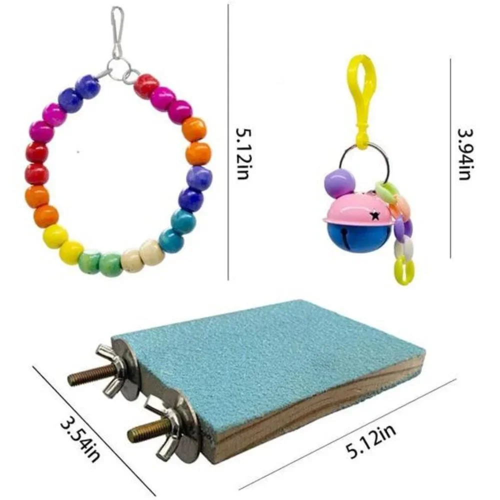8 Packs Bird Swing Chewing Toys- Parrot Hammock Bell Toys Suitable for Parakeets